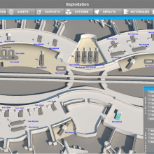 Interface 3D d'aérogare