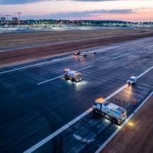 Travaux de rénovation de la piste de l'aéroport de Luxembourg